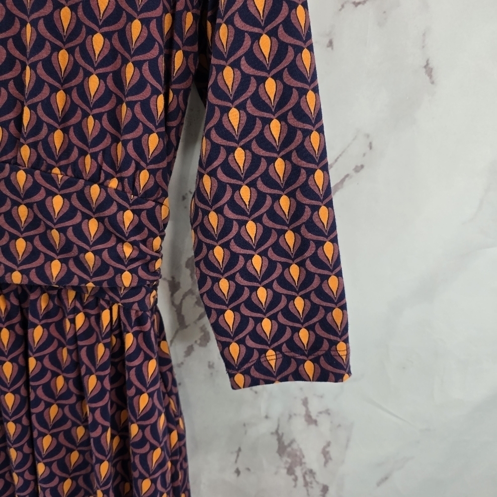 Mata Traders Dress Womens Medium Pattern Half Sleeve Organic Novela Plum Bloom - Picture 4 of 12